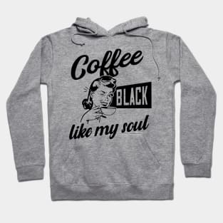 Black Like My Soul Vintage Illustration Coffee Hoodie